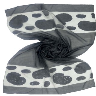 Double sided tissue Hijab- Fossil Black